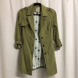 Tulle Green Trench Coat XS